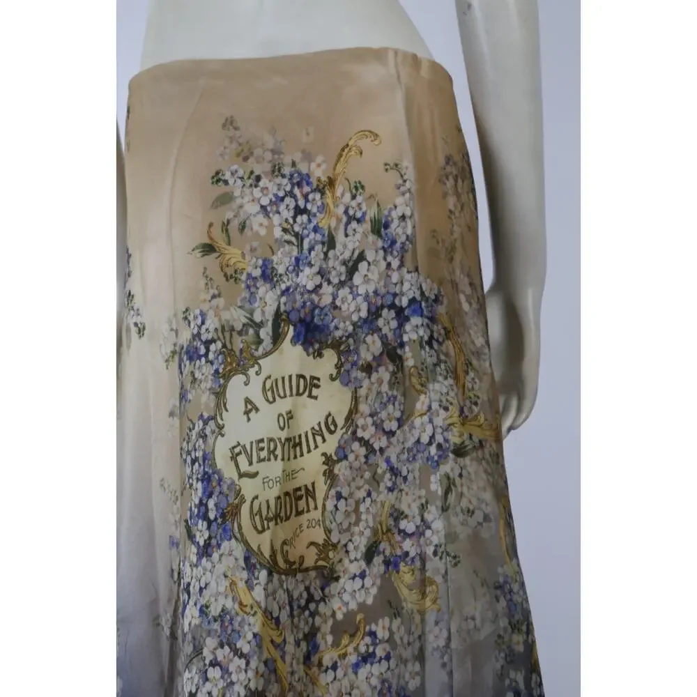 Zimmermann Tama Bias Forget Me Not Flare Skirt Silk Satin Organza Floral Maxi 1 - Picture 14 of 16